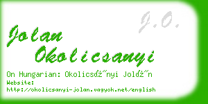 jolan okolicsanyi business card